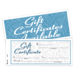 Adams 2-Part Gift Certificates Kit, 3 2/5in x 8 1/2in, White, Pack Of 25 Certificates/Envelopes