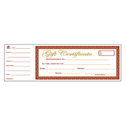 Rediform Gift Certificates with Envelopes - 8.5in x 3.7in - Blue - 25 / Pack