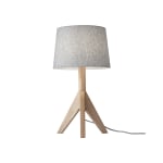 Adesso Eden Table Lamp, 24 1/2inH, Gray Shade/Natural Ash Base