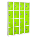 Alpine AdirOffice 4-Tier Steel Lockers, 72inH x 12inW x 12inD, Green, Pack Of 4 Lockers