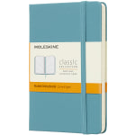 Moleskine Classic Hard Cover Notebook, 3-1/2in x 5-1/2in, Ruled, 192 Pages, Reef Blue