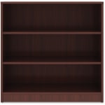 Lorell 36inH 3-Shelf Bookcase, Mahogany