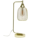 Lalia Home Industrial Mesh Desk Lamp, 19inH, Gold