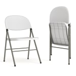 Flash Furniture HERCULES Plastic Folding Chairs, White/Gray, Set Of 2 Chairs