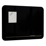 U Brands Magnetic Glass Dry-Erase Board, 24in X 18in, Black Surface, Frameless, Actual Size 23in X 17in (4760U00-01)