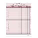 HIPAA Compliant Patient/Visitor Privacy 2-Part Sign-In Sheets, 8-1/2in x 11in, Burgundy, Pack Of 500 Sheets