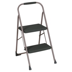 Cosco Two-Step Big Step Folding Step Stool, 22 4/5 Spread, Black/Platinum