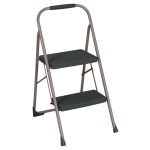 Cosco Two-Step Big Step Folding Step Stool, 22 4/5 Spread, Black/Platinum