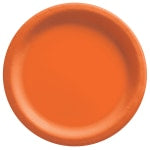 Amscan Paper Plates, 10in, Orange Peel, 20 Plates Per Pack, Case Of 4 Packs