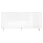 Ghent Partition Extender With Attached Clamp, 24inH x 59inW x 1/4inD, Clear