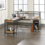 Sauder Boulevard Cafe 61inW L-Shaped Computer Desk, Vintage Oak