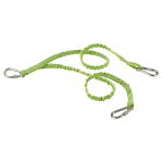 Ergodyne Squids 3311 Twin-Leg Stainless Steel Triple-Carabiner Tool Lanyards, 42in, Lime, Pack Of 3 Lanyards