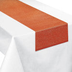 Amscan Dark Rust Metallic Fabric Table Runner, 13in x 72in, Orange