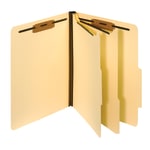 Pendaflex Top-Tab Manila Classification Folders With 2 Dividers, Letter Size, Box Of 10 Folders