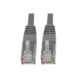 Tripp Lite Cat6 Cat5e Gigabit Molded Patch Cable RJ45 M/M 550MHz Gray 5ft 5ft - 128 MB/s - Patch Cable - 5 ft - 1 x RJ-45 Male Network - 1 x RJ-45 Male Network - Gold Plated Contact - Gray