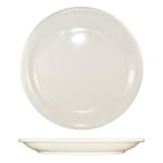 International Tableware Valencia Stoneware Narrow-Rim Plates, Round, 10 1/2in, White, Pack Of 12 Plates