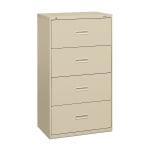 basyx by HON 400 30inW x 19-1/4inD Lateral 4-Drawer File Cabinet, Putty