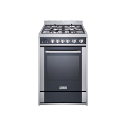 Magic Chef 24-Inch Freestanding Gas Range - 24in - Single Oven x Oven(s) - 4 x Cooking Element(s) - Gas Burner - 2.73 ftÃƒâ€šÃ‚Â³ Primary Oven - Convection Primary Oven - Gas Oven - LPG Convertible - Electronic Clock/Timer - Freestanding - Stainless Steel