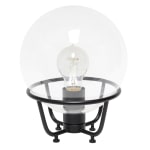 Lalia Home Old World Globe Glass Table Lamp, 20inH, Clear Shade/Black Base