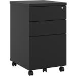 Bestar Universel 18inD Vertical 3-Drawer Mobile Pedestal File Cabinet, Black