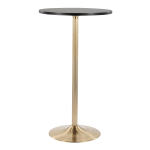 Pebble Contemporary/Glam Adjustable Table, 42inH x 23-3/4inW x 23-3/4inD, Gold/Black