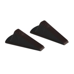 SKILCRAFT Wedge-Style Doorstop, 2inH x 3-1/2inW x 6-3/4inD, Brown, Pack Of 2 Doorstops