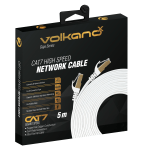 VolkanoX Giga Series Cat 7 High-Speed Gigabit Ethernet Cable, 15ft, White, VK-20065-WT