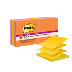 Post-it Super Sticky Pop Up Notes, 3 in x 3 in, 10 Pads, 90 Sheets/Pad, 2x the Sticking Power, Energy Boost Collection