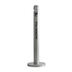 United Receptacle Freestanding Smokers Pole, 41in x 14 1/4in x 14 1/4in, Silver