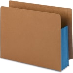 Smead Extra-Wide Expansion End-Tab File Pockets, 12inW Body, Letter Size, 30% Recycled, Blue, Box Of 10