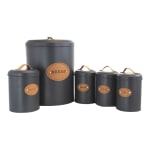 MegaChef 5-Piece Canister Set, Gray