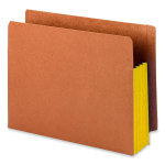 Smead Redrope End-Tab File Pockets With Gussets, Letter Size, 3 1/2in Expansion, 30% Recycled, Yellow Gusset, Box Of 10