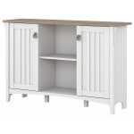 Bush Furniture Salinas Accent Storage Cabinet With Doors, Shiplap Gray/Pure White, Standard Delivery