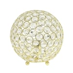 Lalia Home Elipse Glamorous Crystal Orb Table Lamp, 8inH, Gold