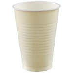 Amscan 436811 Plastic Cups, 12 Oz, Vanilla Creme, 50 Cups Per Pack, Case Of 3 Packs