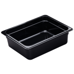 Cambro H-Pan High-Heat GN 1/2 Food Pans, 4inH x 10-7/16inW x 12-3/4inD, Black, Pack Of 6 Pans