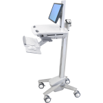 Ergotron StyleView Cart with LCD Pivot - 35 lb Capacity - 4 Casters - Steel, Plastic, Zinc Plated Steel - x 50.5in Height - Gray, White, Polished Aluminum