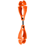 Ergodyne Squids 3420 Swiveling Dual-Clip Glove Holders, 5-1/2in, Orange, Set Of 6 Holders