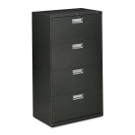 HON 600 30inW x 19-1/4inD Lateral 4-Drawer File Cabinet With Lock, Charcoal