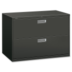 HON 600 42inW x 19-1/4inD Lateral 2-Drawer File Cabinet With Lock, Charcoal