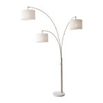 Adesso Bowery 3-Arm Arc Floor Lamp, 83inH, Off-White Shade/White Base