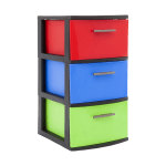 Inval By MQ Polypropylene Resin Storage Cabinet, 3 Drawers, 23-15/16inH x 13inW x 15inD, Multicolor