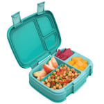 Bentgo Fresh 4-Compartment Bento-Style Lunch Box, 2-7/16inH x 7inW x 9-1/4inD, Aqua