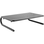 Lorell Monitor/Laptop Stand - 20 lb Load Capacity - 5.5in Height x 14.5in Depth - Desktop - Steel - Black - For Monitor, Notebook - Ventilated, Rubber Pad, Non-skid