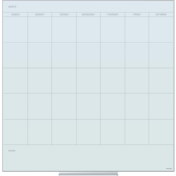 U Brands Frameless Floating Non-Magnetic Glass Dry Erase Monthly Calendar Board, 35in X 35in, Frosted White