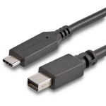 StarTech.com 6 ft. / 1.8 m USB-C to Mini DisplayPort Cable - 4K 60Hz - Black - USB 3.1 Type-C to Mini DP Adapter Cable - mDP Cable - USB-C to Mini DisplayPort cable and adapter in one - USBC to mDP cable supports resolutions up to 4K 60Hz