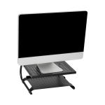 Mind Reader Metal 2-Tier Monitor Stand with Lower Shelf, 6inH x 12.5inW x 14inL, Black