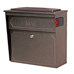 Mail Boss Townhouse Wall Mount Locking Mailbox, 16inH x 15 3/4inW x 7 1/2inD, Bronze