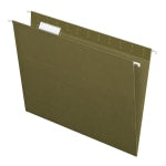 Pendaflex Hanging File Folders, Letter Size, 100% Recycled, Standard Green, Box Of 25 Folders