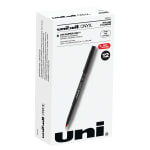 uni-ball Onyx Rollerball Pens, Fine Point, 0.7 mm, Black Barrel, Red Ink, Pack Of 12